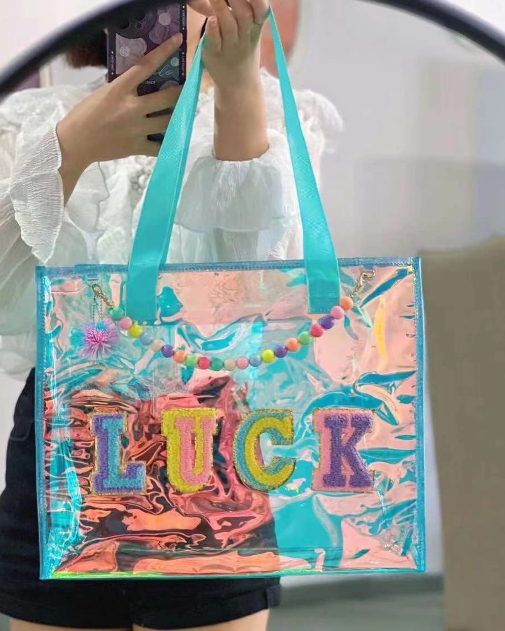 Holographic tote bags