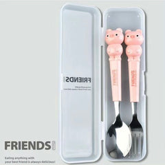 Cute steel fork and spoon set