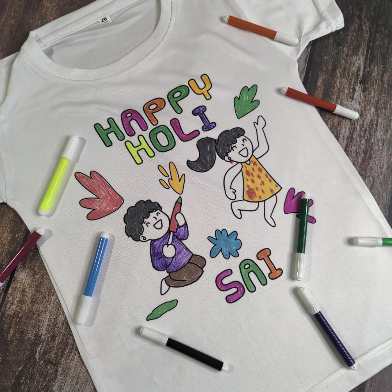 Personalised DIY holi tshirt