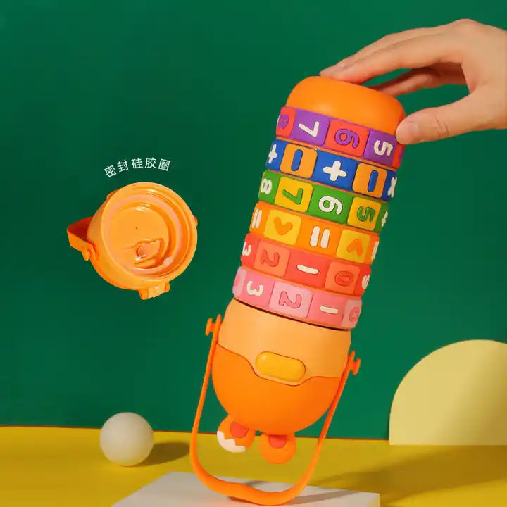 Rotating number kids bottle