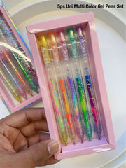 5ps.. Uni Multi Colored Gel Pens sets..