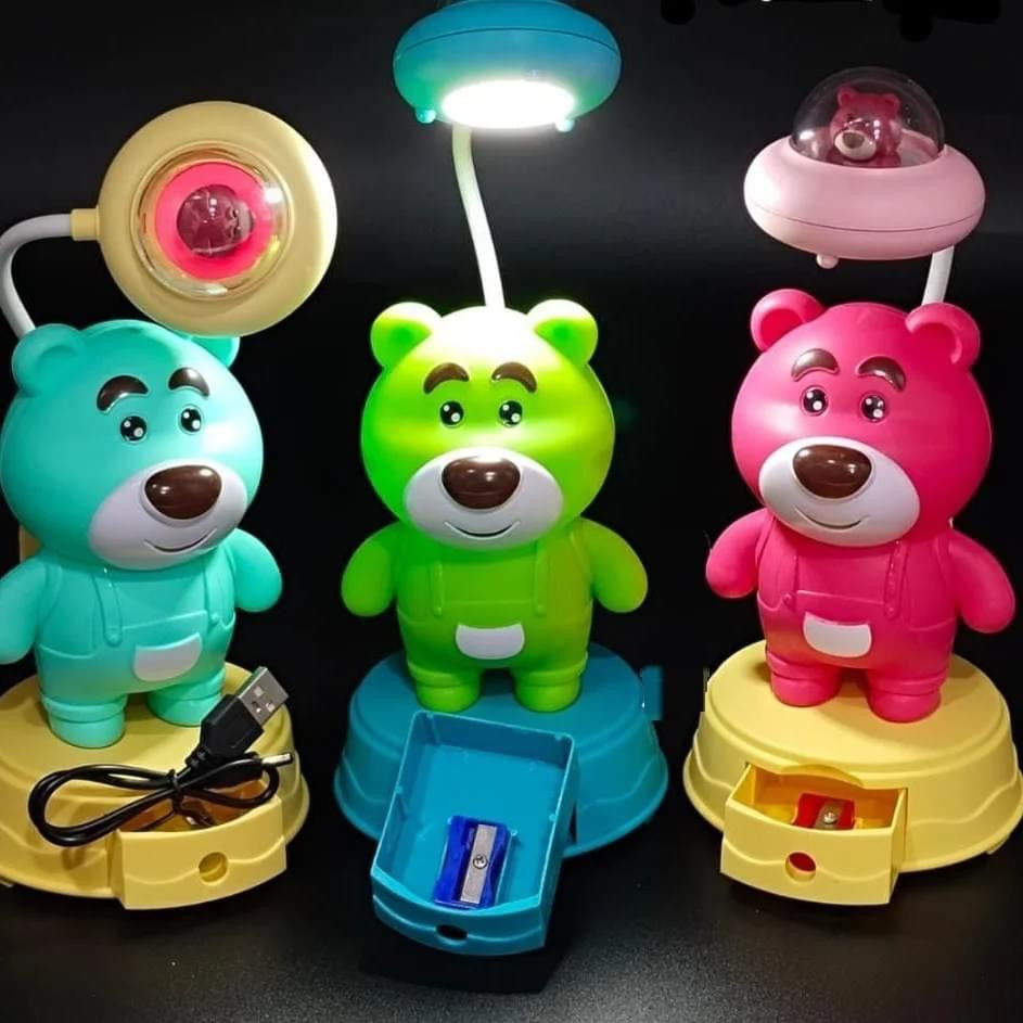 Teddy bear lamp with sharpener