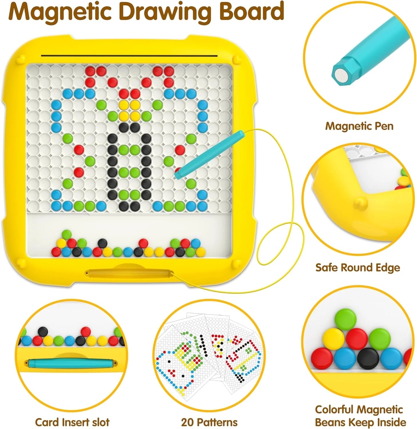 2 in 1 Magnetic dot drawing board and magnetic maze for kids