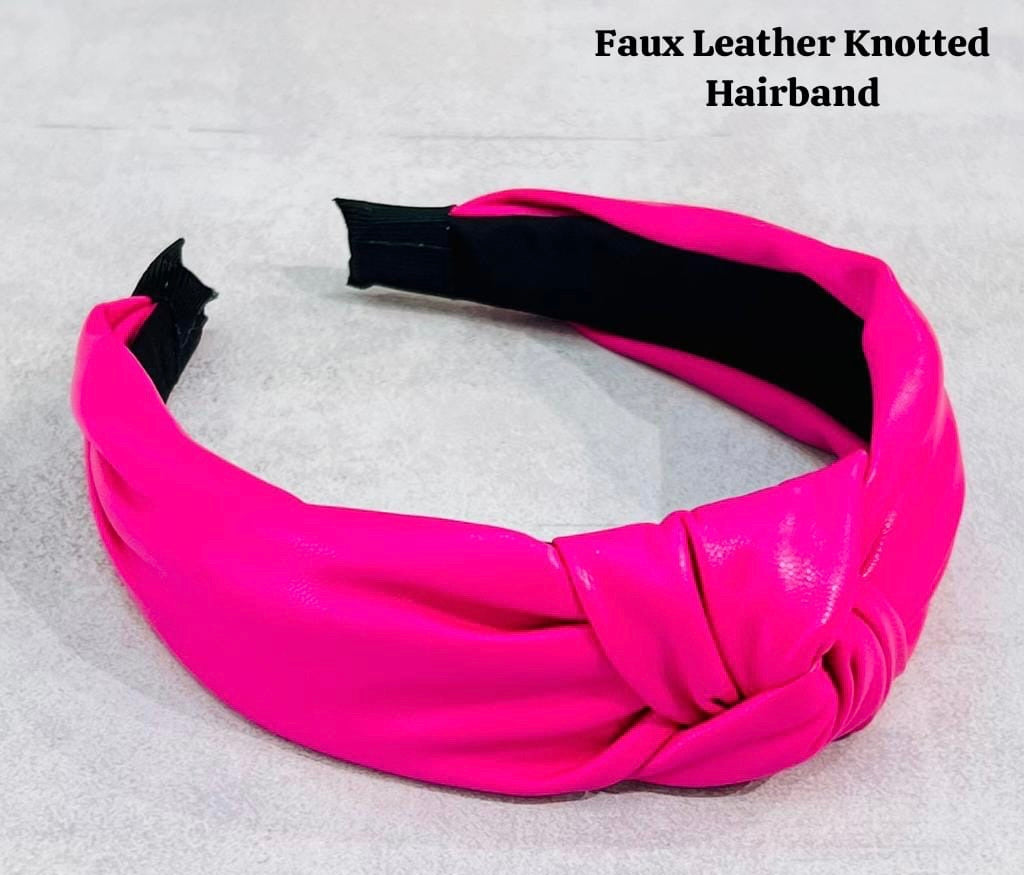 Faux leather knotted hairband