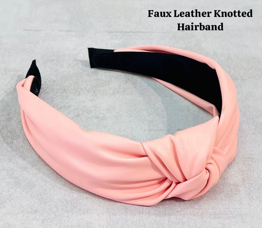 Faux leather knotted hairband