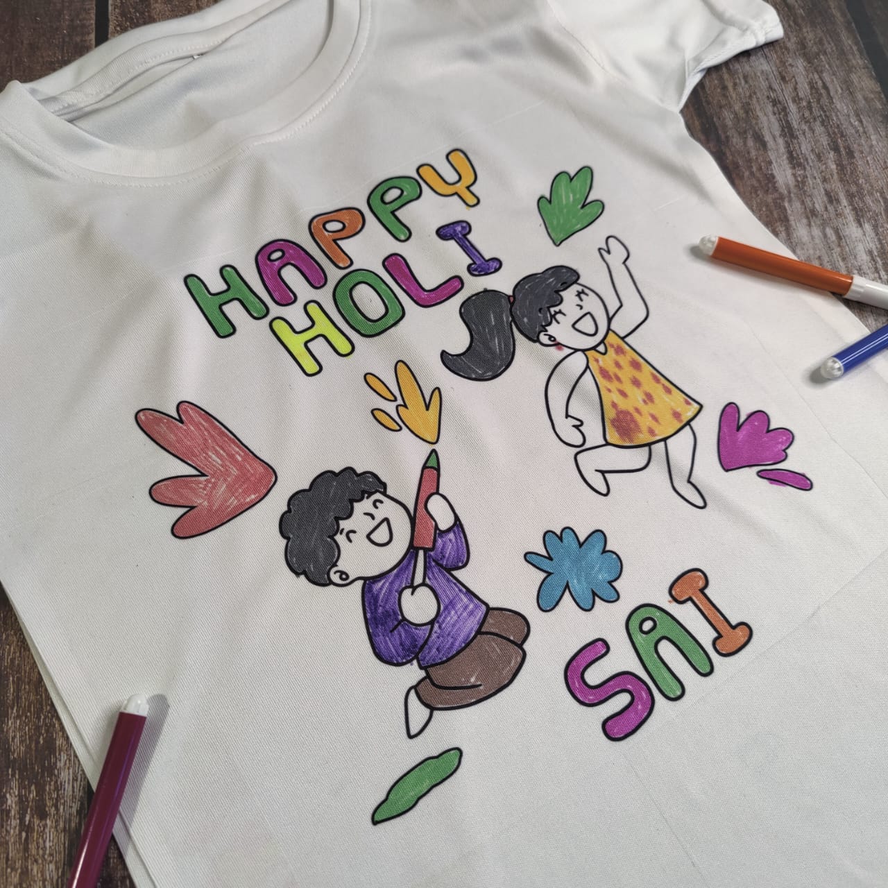 Personalised DIY holi tshirt