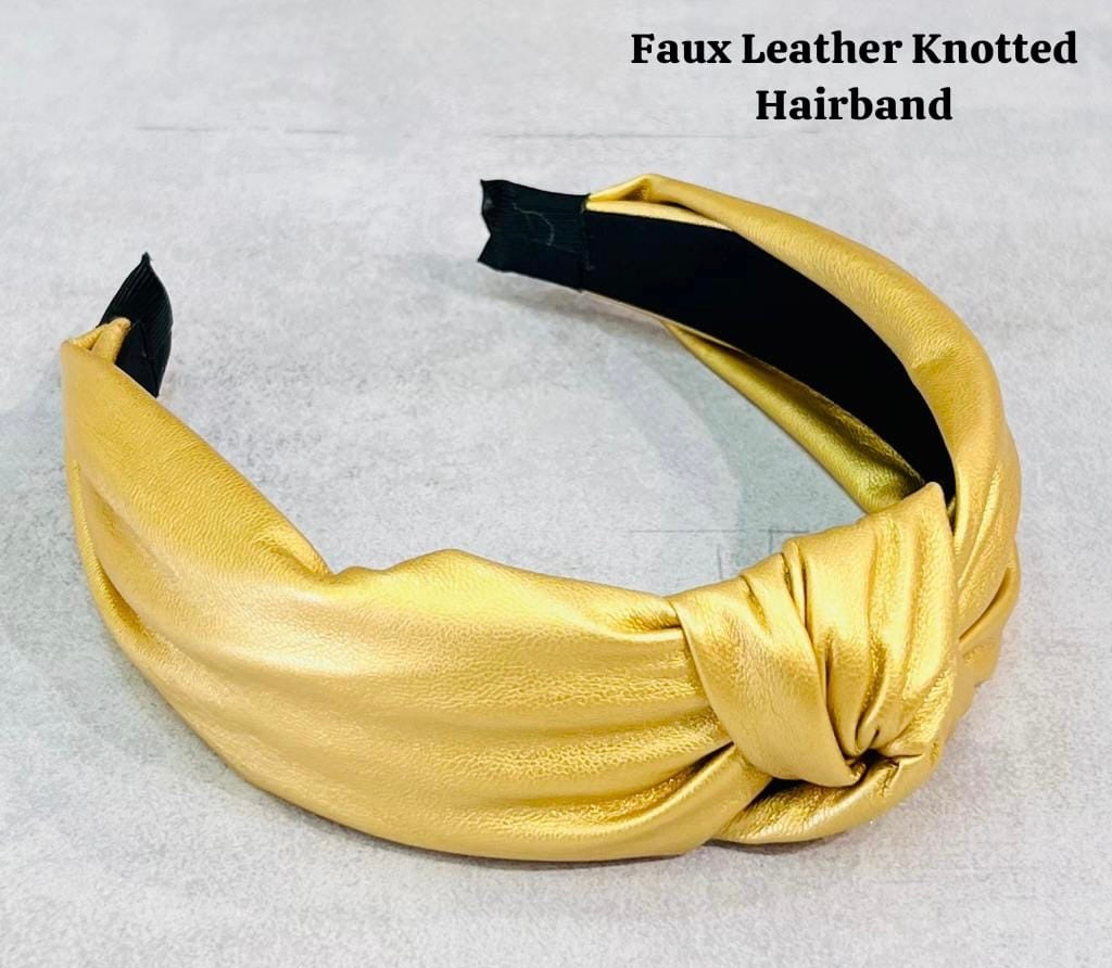 Faux leather knotted hairband