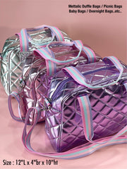 Metallic duffle bag