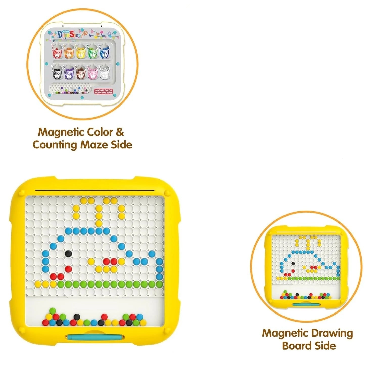 2 in 1 Magnetic dot drawing board and magnetic maze for kids