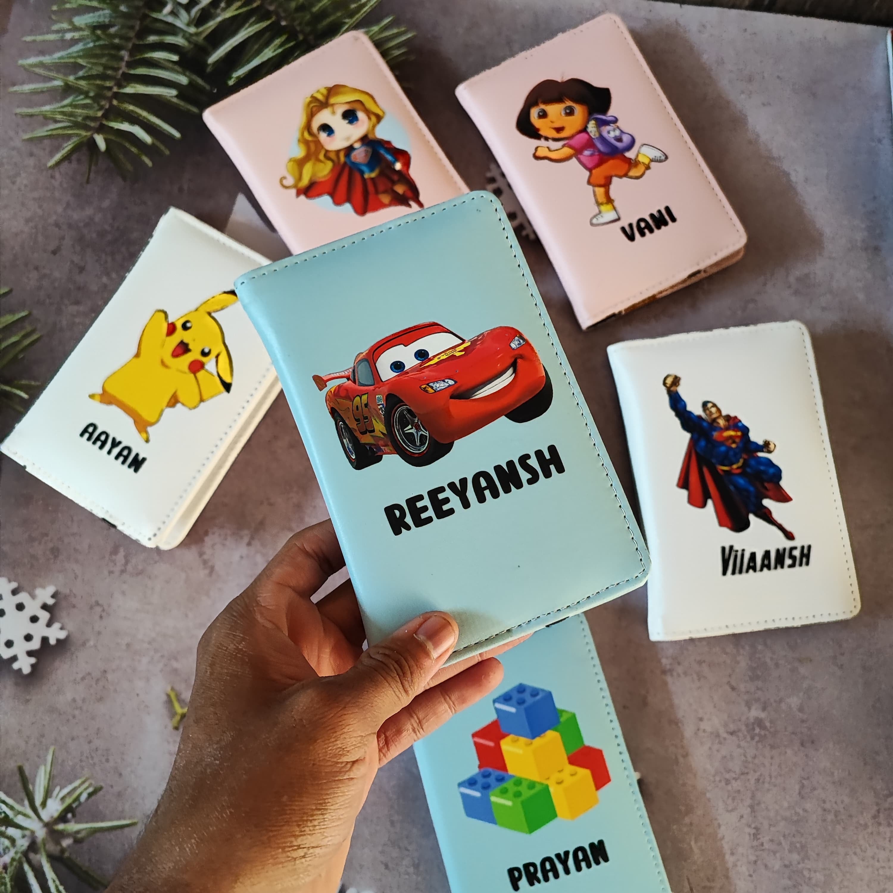 Kids personalised passport covers