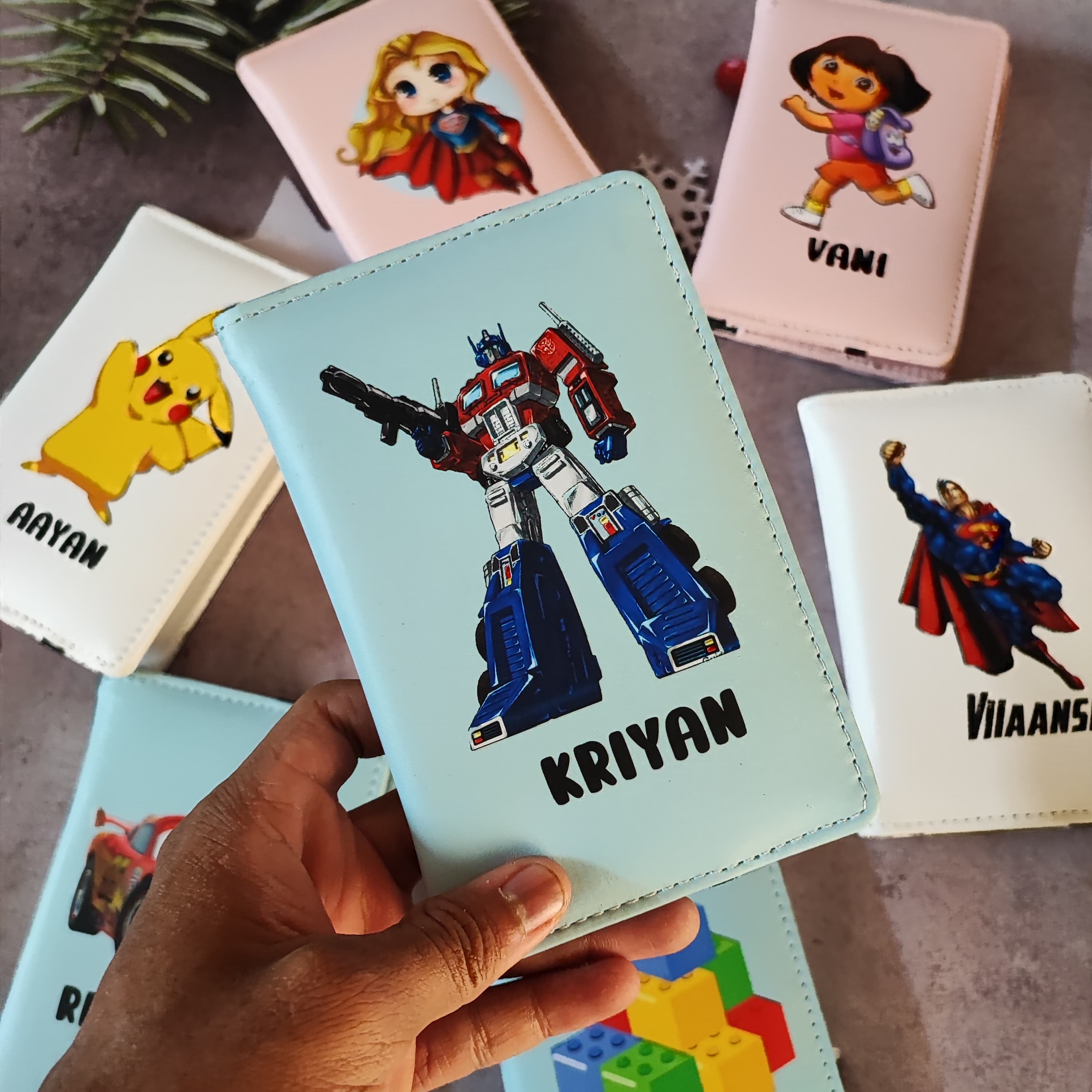 Kids personalised passport covers