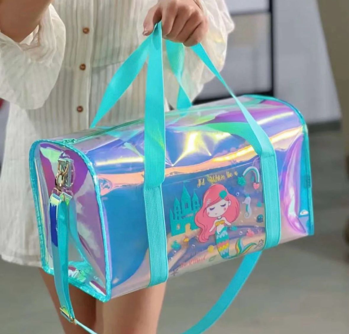 Holographic duffle bag