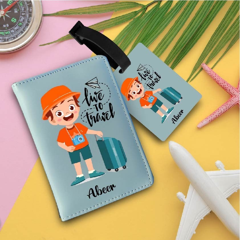 Personalized passport cover and bag tag