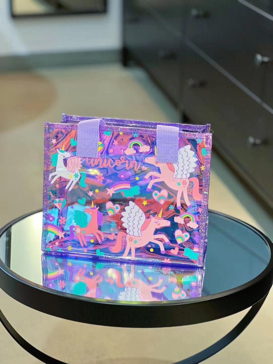 Holographic mini tote bag