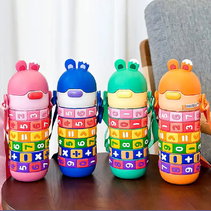 Rotating number kids bottle