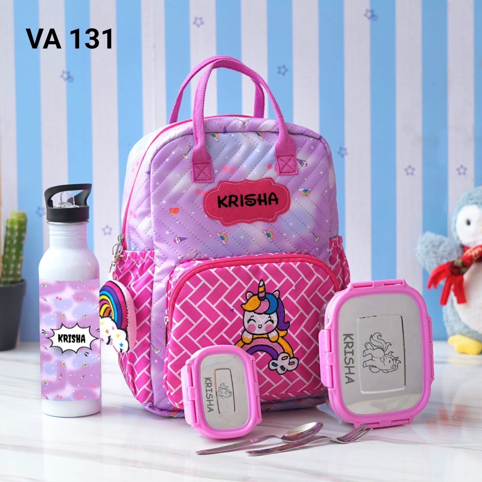 Personalised box backpack school combo