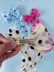 Polka dot hair bow