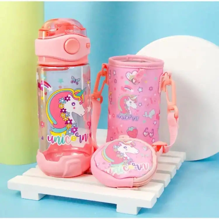 Kids cute water bottle with coin pouch