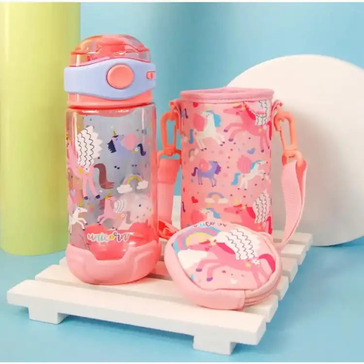 Kids cute water bottle with coin pouch