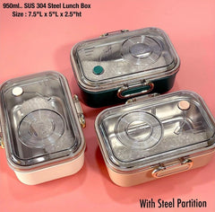 Lunch box with compartment